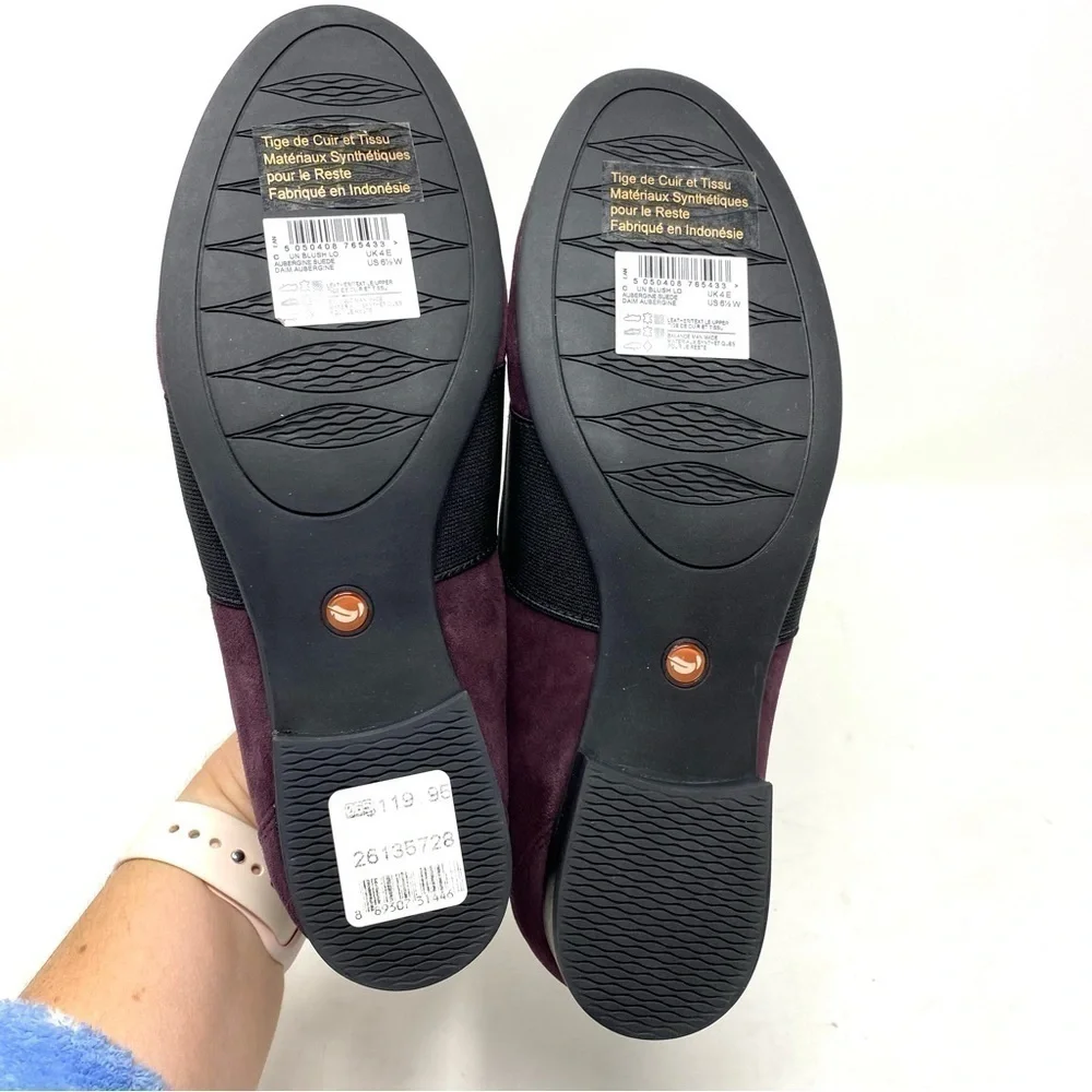 Clarks UN Blush Lo Aubergine Suede WIDE